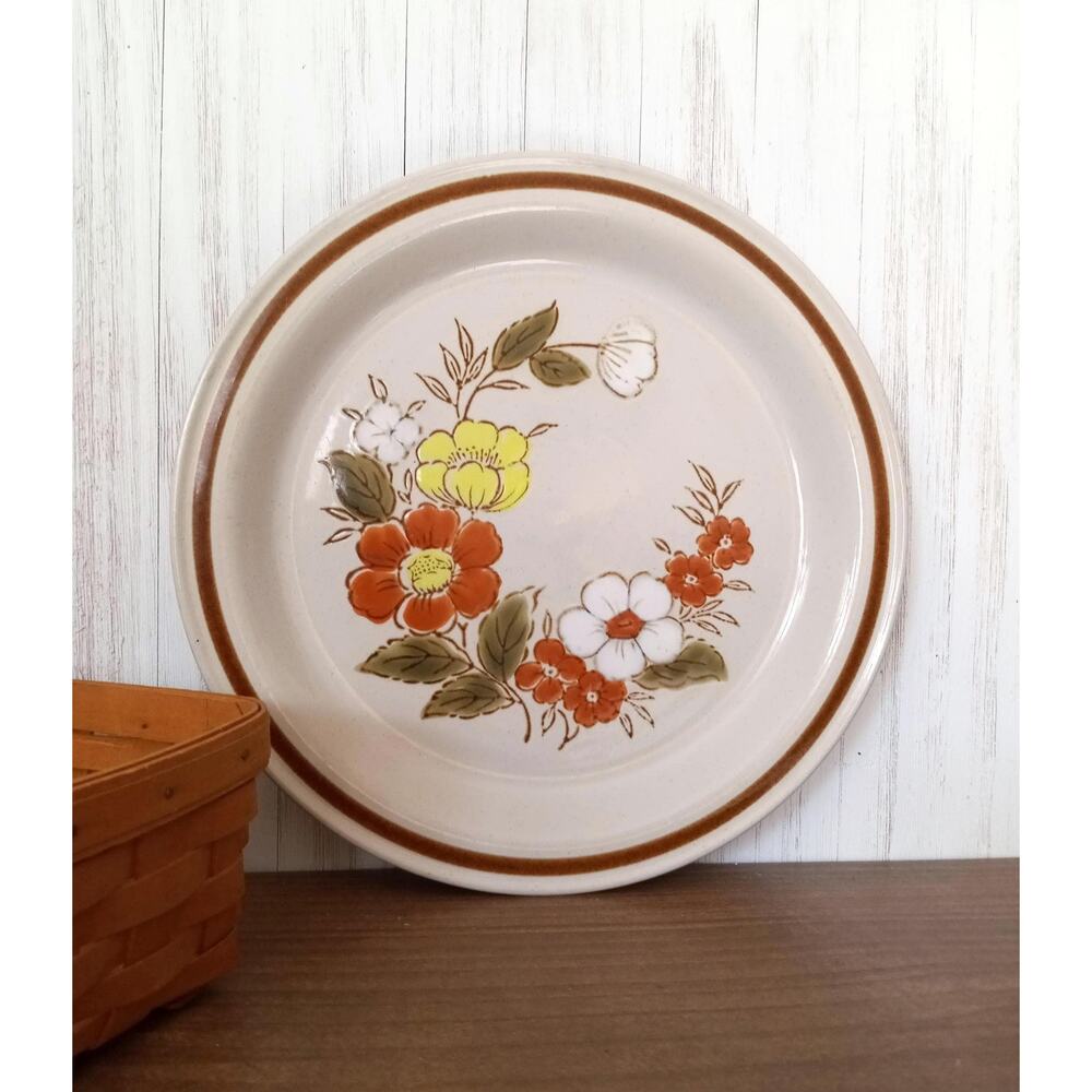 Vintage Mountain Wood Trellis Blossom Floral Chop Plate Platter
